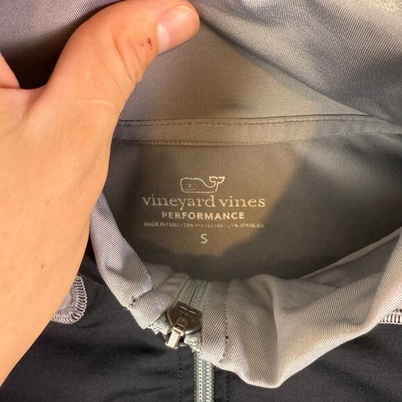 Vineyard Vines black/grey 1/4 zip athletic lightweight pullover mens Small - Picture 4 of 6